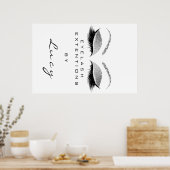 Makeup Artist Beauty White Eyebrow Silver Glitzer Poster (Küche)
