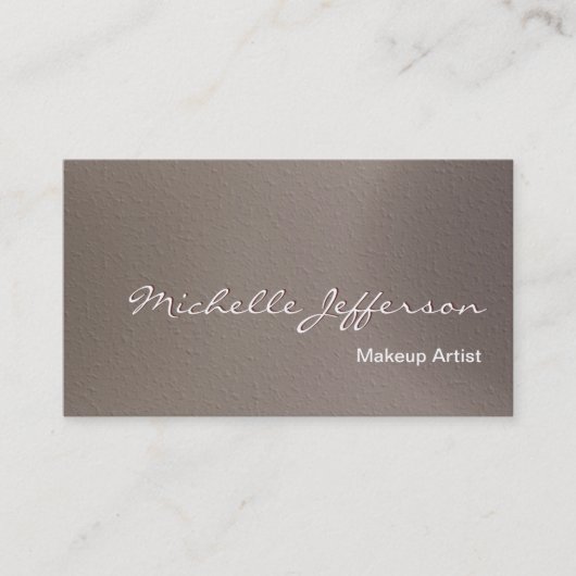 Makeup Artist Beige Background Business Card Visitenkarte (Vorderseite)