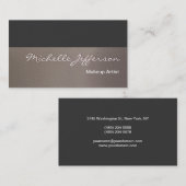 Makeup Artist Beige Gray Background Business Card Visitenkarte (Vorne/Hinten)
