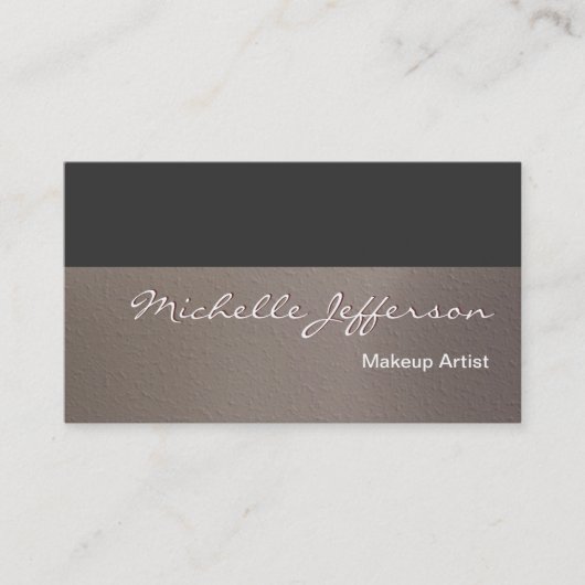 Makeup Artist Beige Gray Background Business Card Visitenkarte (Vorderseite)
