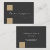 Makeup Artist Beige Gray Chubby Business Card Visitenkarte (Vorne/Hinten)