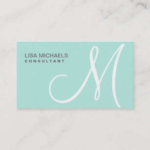 Makeup Artist Beruflich Elegant Monogram Blue Visitenkarte