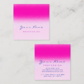 Makeup Artist Beruflich Eyeash Pink Fuchsia Quadratische Visitenkarte (Vorne/Hinten)