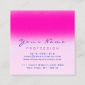 Makeup Artist Beruflich Eyeash Pink Fuchsia Quadratische Visitenkarte (Rückseite)