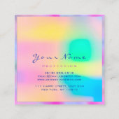 Makeup Artist Beruflich Eyelash Holograph Tropfen Quadratische Visitenkarte (Rückseite)