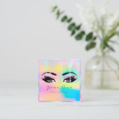 Makeup Artist Beruflich Eyelash Holograph Tropfen Quadratische Visitenkarte (Stehend Vorderseite)