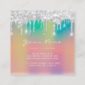 Makeup Artist Beruflich Eyelashes Tropfen Ombre Quadratische Visitenkarte (Rückseite)