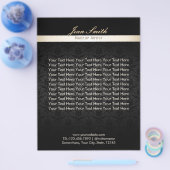 Makeup Artist Black Damask Schönheitssalon Broschü Flyer (Einzeln)