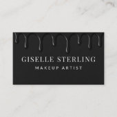 Makeup Artist Black Dripping Luxe Visitenkarte (Vorderseite)