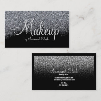 Makeup Artist/Black Glitzer Business Card Visitenkarte