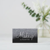 Makeup Artist/Black Glitzer Business Card Visitenkarte (Stehend Vorderseite)