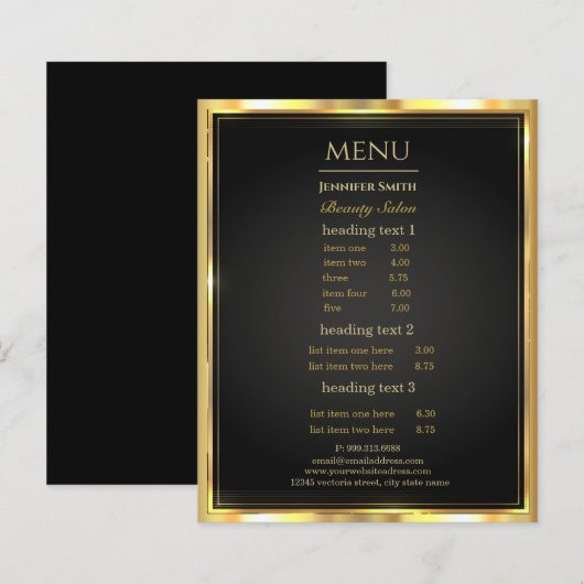 Makeup Artist Black Gold Flyer (Vorne/Hinten)