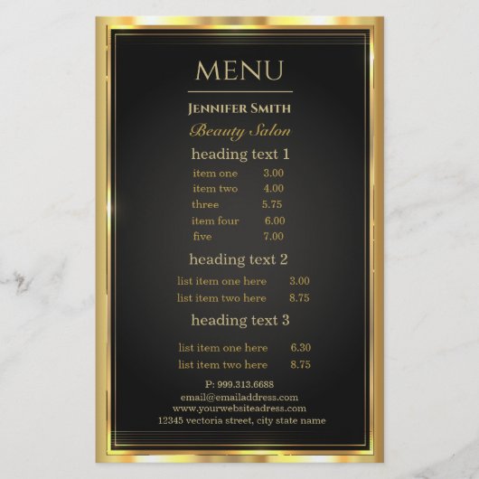 Makeup Artist Black Gold Flyer (Vorne)