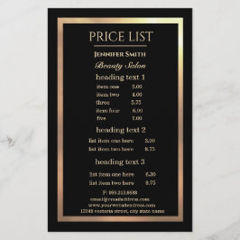 Makeup Artist Black Gold Frame Flyer