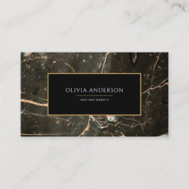 Makeup Artist Black Gold Glitzer Marmorplatte Agat Visitenkarte