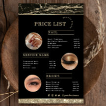 Makeup Artist Black Gold Marmor Flyer