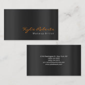 Makeup Artist Black Gray Orange Calligraphy Visitenkarte (Vorne/Hinten)