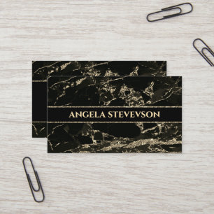 Makeup Artist Black Marble Gold Business Card Visitenkarte