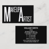 Makeup Artist Black Simple Business Card Visitenkarte (Vorne/Hinten)
