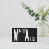 Makeup Artist Black Simple Business Card Visitenkarte (Stehend Vorderseite)