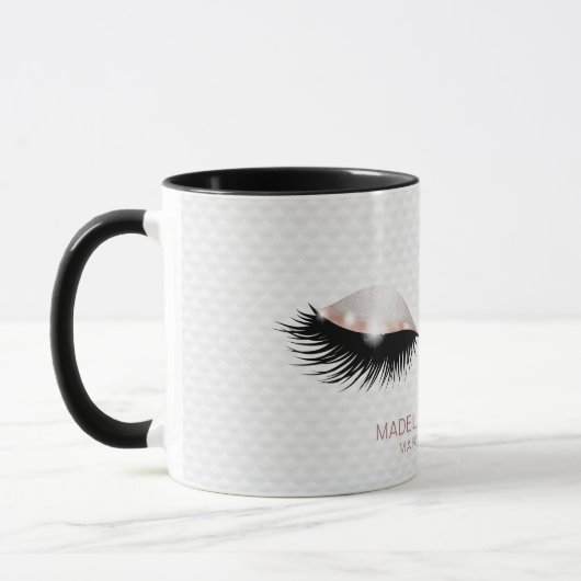 Makeup artist blickt Rose Gold Glitzer Tasse (Links)