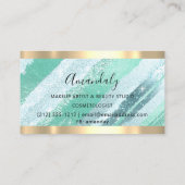 Makeup Artist Blogger Influencer Minze Green Strok Visitenkarte (Rückseite)