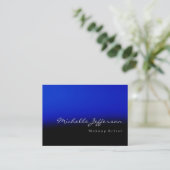 Makeup Artist Blue Black Unique Business Card Visitenkarte (Stehend Vorderseite)