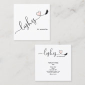 Makeup Artist Blush Pink Eyes Lashes Herz Quadratische Visitenkarte (Vorne/Hinten)