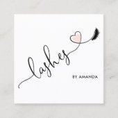 Makeup Artist Blush Pink Eyes Lashes Herz Quadratische Visitenkarte (Vorderseite)