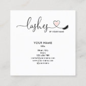 Makeup Artist Blush Pink Eyes Lashes Herz Quadratische Visitenkarte (Rückseite)