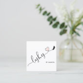 Makeup Artist Blush Pink Eyes Lashes Herz Quadratische Visitenkarte (Stehend Vorderseite)