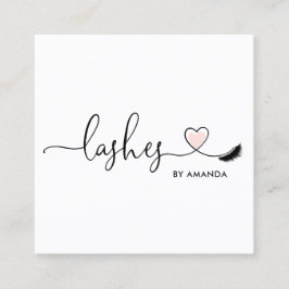 Makeup Artist Blush Pink Eyes Lashes Herz Quadratische Visitenkarte