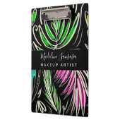 Makeup Artist Bright Jungle Doodles Black Klemmbrett (Links)