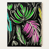 Makeup Artist Bright Jungle Doodles Black Planer (Rückseite)
