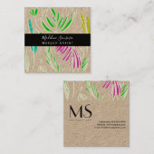 Makeup Artist Bright Jungle Doodles Quadratische Visitenkarte (Vorne/Hinten)