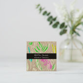 Makeup Artist Bright Jungle Doodles Quadratische Visitenkarte (Stehend Vorderseite)