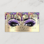 Makeup Artist Brow Eyelash Gold Violet Holograph Visitenkarte (Vorderseite)