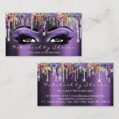 Makeup Artist Brow Eyelash Gray Lila Holograph Visitenkarte (Vorne/Hinten)