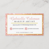 Makeup Artist Brow Eyelash Pink Glitzer Visitenkarte (Rückseite)