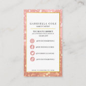 Makeup Artist Brow Eyelash Pink Glitzer Visitenkarte (Rückseite)