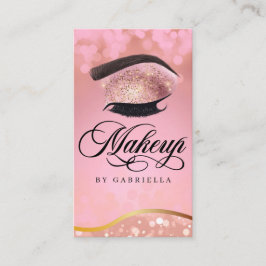 Makeup Artist Brow Eyelash Pink Glitzer Visitenkarte