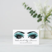 Makeup Artist Brow Eyelash Smoky Aquamarin Visitenkarte (Stehend Vorderseite)