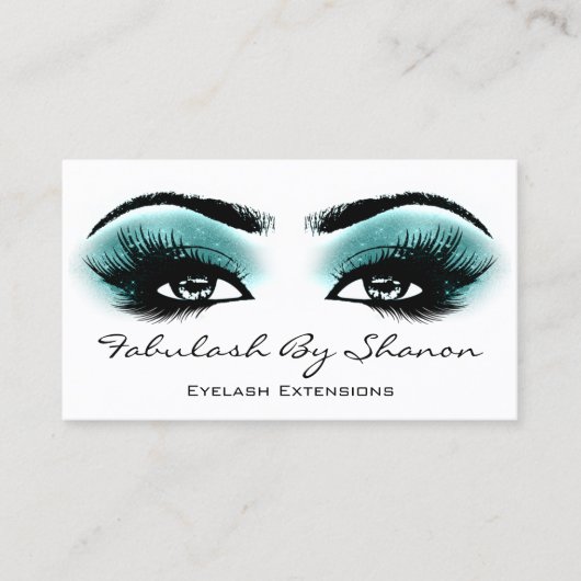 Makeup Artist Brow Eyelash Smoky Aquamarin Visitenkarte (Vorderseite)