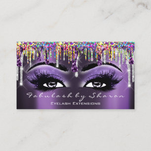 Makeup Artist Brow Eyelash Tropfen Violet Holograp Visitenkarte