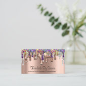 Makeup Artist Brow Lila Holograph Visitenkarte (Stehend Vorderseite)