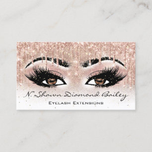 Makeup Artist Brown Eyelash Rose Glitzer Whitney Visitenkarte