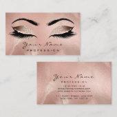 Makeup Artist Brown Lashes Glitzer Skin Rose Gold Visitenkarte (Vorne/Hinten)