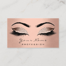 Makeup Artist Brown Lashes Glitzer Wax Rose Gold Visitenkarte