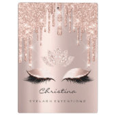 Makeup Artist Brown Wax Lashes Spark Diamond Lotus Klemmbrett (Rückseite)