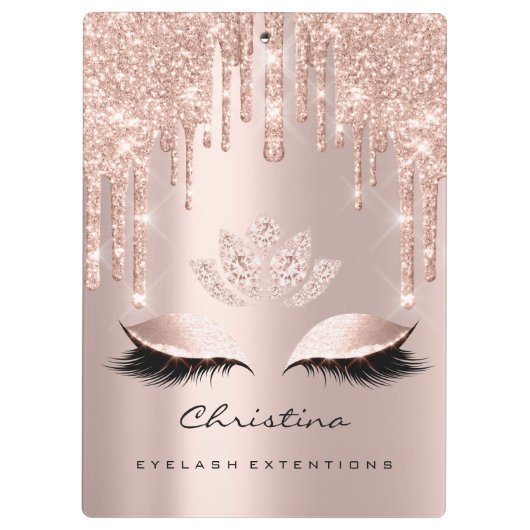 Makeup Artist Brown Wax Lashes Spark Diamond Lotus Klemmbrett (Rückseite)